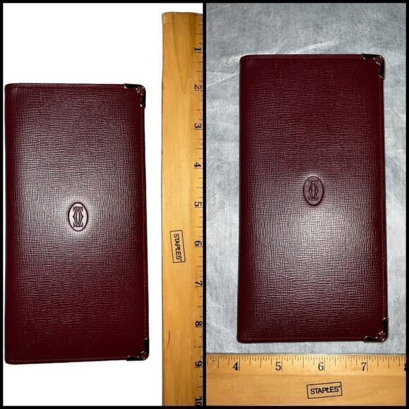 Vintage Cartier Burgundy Leather Bifold Wallet NWOT - Picture 12 of 14